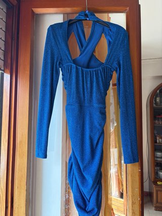 Abito blu elettrico glitterato