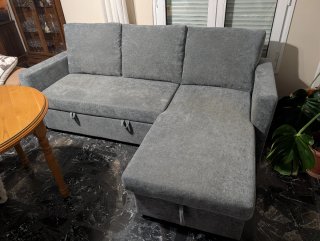 Sofá chaise longue gris