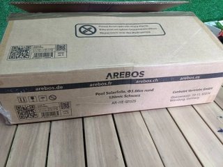 Cubierta Solar Piscina Arebos Ø 3,66 m Negra