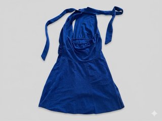 Vestito corto blu cobalto