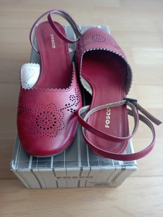 Zapatos destalonados Fosco piel rojos