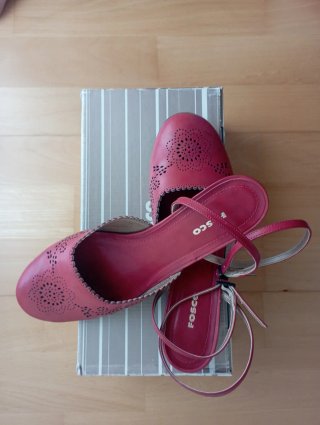 Zapatos destalonados Fosco piel rojos