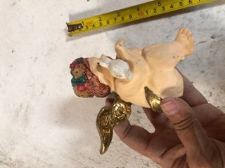Angelito con pájaro de escayola
