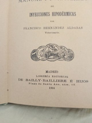 Libro de veterinaria de 1904