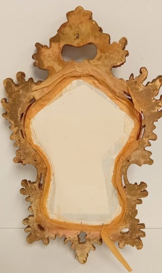 ESPEJO DECORATIVO VINTAGE DORADO DECORADO A MANO