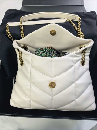 Bolso YSL Puffer Pequeño Beige Dorado como nuevo