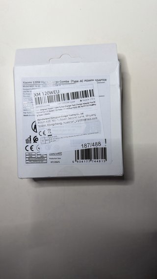 Cargador Xiaomi 120W. Cabezal + Cable