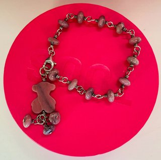 Pulsera Tous Oso Rosa y Piedras