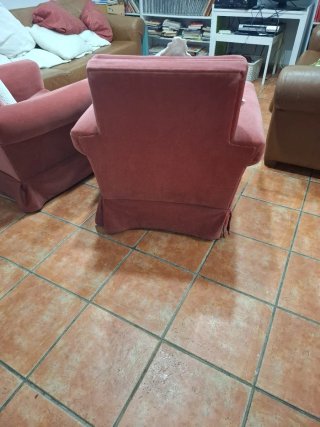 2 Sillones de Pana Aterciopelada Rojos