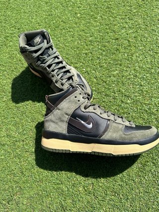 Nike Dunk High Up Mujer PIEL Verde Negro