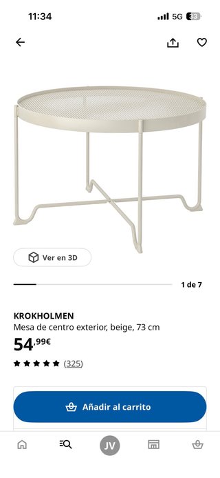 Mesa baja redonda metal Ikea KROKHOLMEN