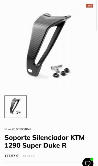 Soporte carbono escape KTM Super Duke 1290 R