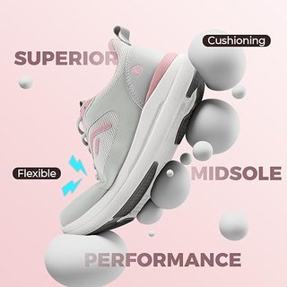 Zapatos Deportivos FitVille Mujer Gris/Rosa Talla