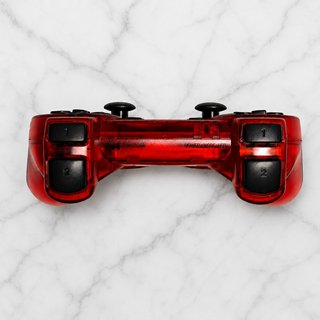 Controller PS2 Rosso Trasparente + Adattatore