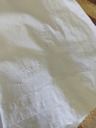 Sábanas antiguas algodón bordadas