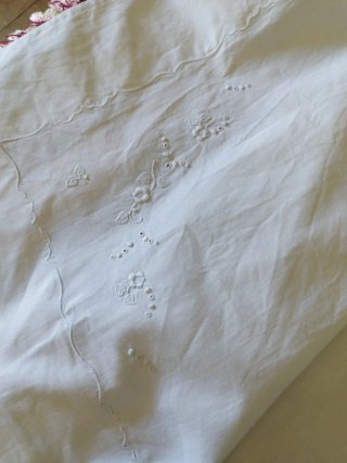 Sábanas antiguas algodón bordadas