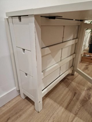 Mesa Ikea Blanca Plegable con Cajones