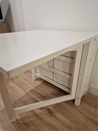 Mesa Ikea Blanca Plegable con Cajones