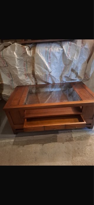Mesa de centro madera y cristal