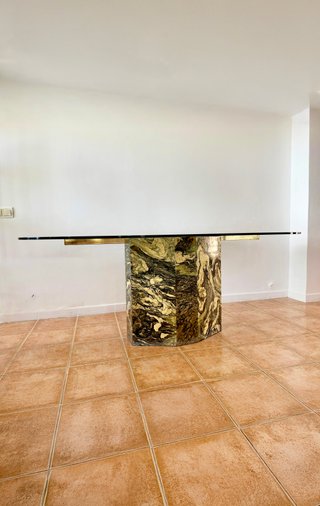 Mesa Comedor Artedi Mármol Cristal 1970