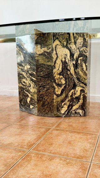 Mesa Comedor Artedi Mármol Cristal 1970