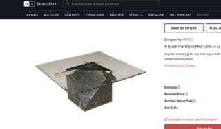 Mesa Comedor Artedi Mármol Cristal 1970
