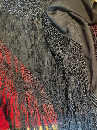Mantón de Manila bordado seda
