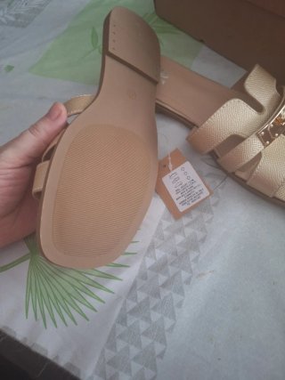 Sandalias doradas F&D Moda Shoes Talla 41