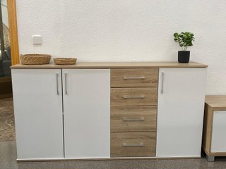 Aparador moderno blanco roble gran capacidad
