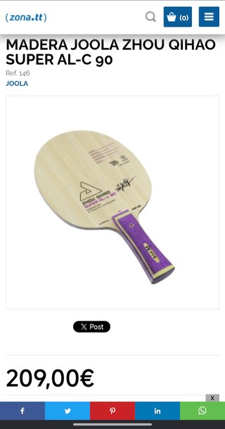 Pala Tenis Mesa Joola Zhou Qihao 90 Profesional