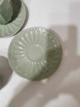 Set 2 Tazze e Piattini Verdi