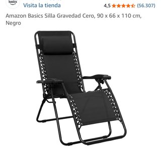 Sillón Gravedad Cero Amazon Basics Negro