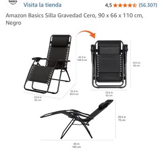 Sillón Gravedad Cero Amazon Basics Negro