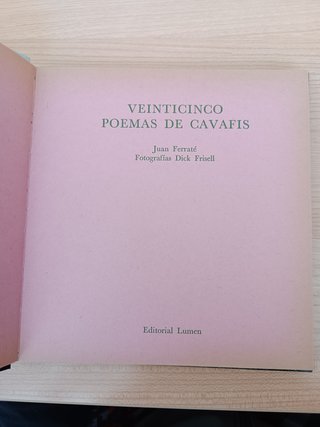 Veinticinco poemas de Cavafis - Juan Ferraté y Dic