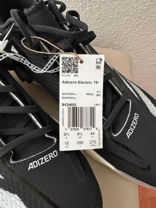 Zapatos de softbol Adidas Adizero Negro/Blanco