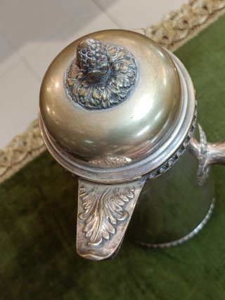 Antigua Chocolatera Francesa Metal Plateado