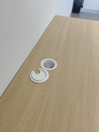 Mesa de oficina Roble y Metal Blanco