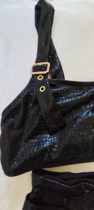 Costume due pezzi pitonato vita alta