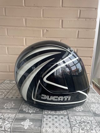 Casco Suomy Ducati Negro Rayas Blancas