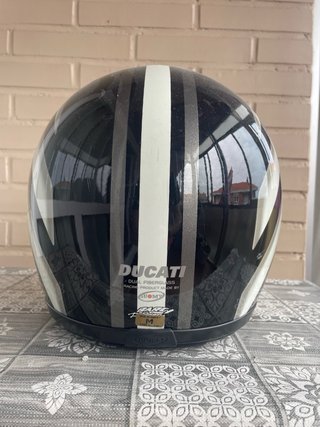 Casco Suomy Ducati Negro Rayas Blancas