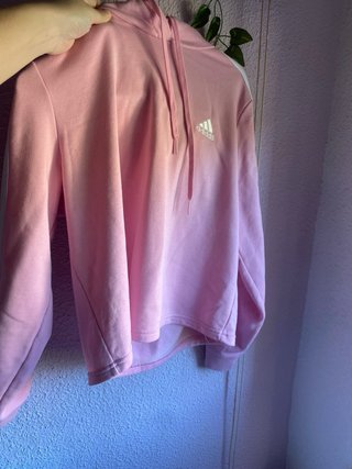 Sudadera Adidas corta rosa 3 stripes