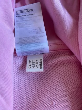 Sudadera Adidas corta rosa 3 stripes