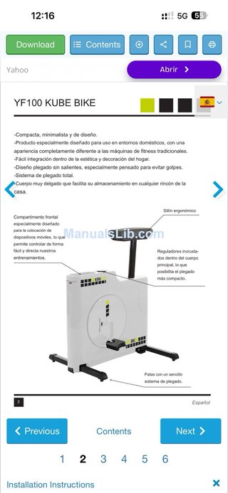 Bicicleta estática plegable KUBE BIKE YF100
