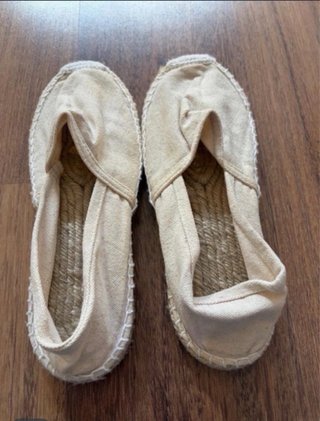 2 pares de alpargatas mujer beige y azul