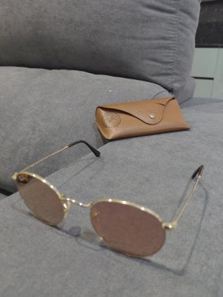 Gafas de sol Ray-Ban originales doradas y moradas