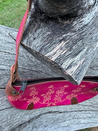 Bolso vintage rosa con flores Vintage años 80