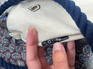 Borsa O bag arancione con tracolla blu