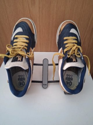 Zapatillas Munich Mujer Azul y Dorado
