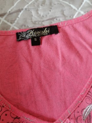 Camiseta Koroshi rosa plateada talla S