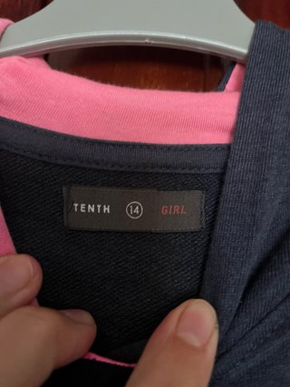 Sudadera azul y rosa, niña 14 años.